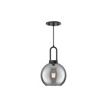 Alora Lighting PD601608MBSM - Soji 8-in Matte Black/Smoked Solid Glass 1 Light Pendant