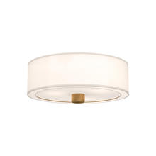 Alora Lighting FM547924AGWL - Theo 24-in Aged Gold/White Linen 3 Lights Flush Mount