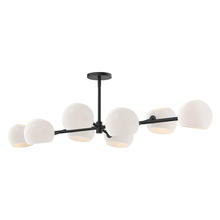 Alora Lighting LP548848MBOP - Willow 48-in Matte Black/Opal Matte Glass 8 Lights Linear Pendant