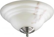 Quorum 1120-11C - Three Light Painted Cream Alabaster Glass Satin Nickel / White Fan Light Kit