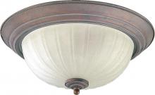 Quorum 3074-15-33 - Three Light Cobblestone White Glass Bowl Flush Mount