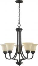 Quorum 6005-5-95 - Five Light Old World Amber Scavo Glass Up Chandelier