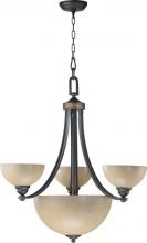 Quorum 621-3-95 - Six Light Old World Amber Scavo Glass Up Chandelier