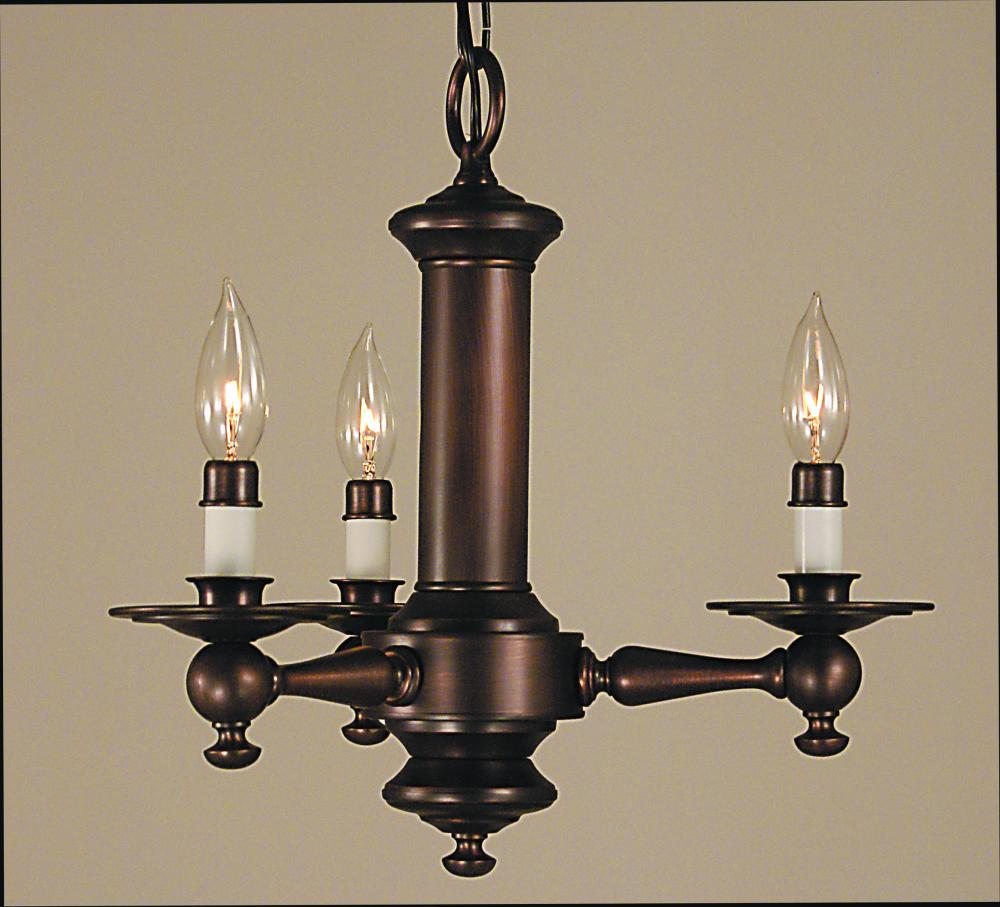 3-Light Antique Brass Sheraton Mini Chandelier