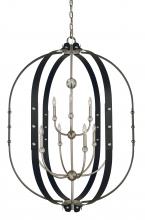 Framburg 5319 BN/MBLACK - 5-Light Brushed Nickel/Matte Black Urban Craftsman Chandelier