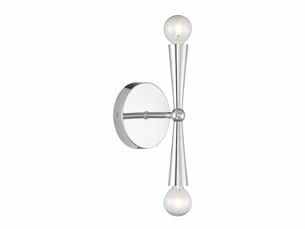 2-Light Wall Sconce in Chrome