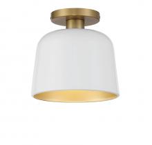 Savoy House Meridian M60067WHNB - 1-Light Ceiling Light in White with Natural Brass