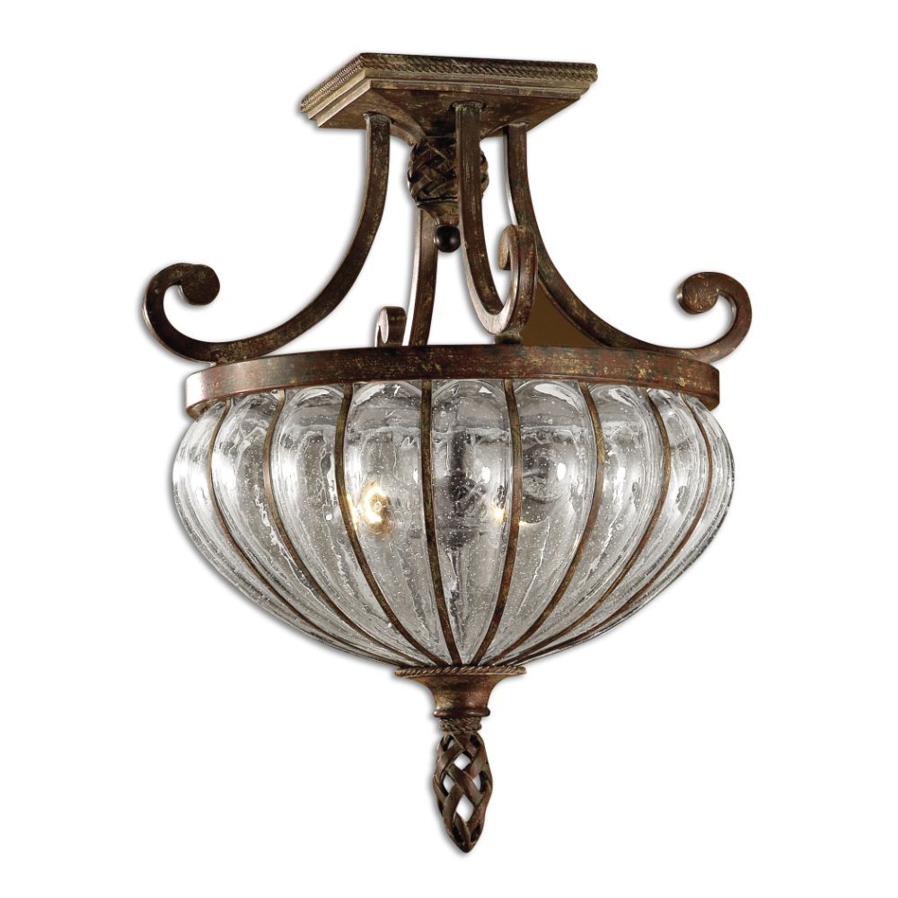 Uttermost Galeana 2 Light Glass Semi Flushmount