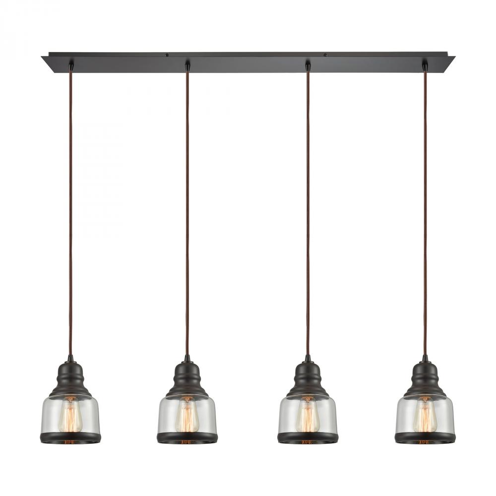 Menlow Park 4 Light Pendant In Oil Rubbed Bronze