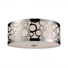 ELK Home 31024/3 - Retrovia 3-Light Flush Mount in Polished Nickel with Metal and Glass Shade