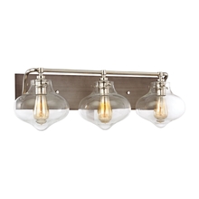 ELK Home 31942/3 - Kelsey 3-Light Vanity Sconce in Polished Nickel and Weathered Zinc with Clear Glass
