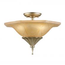 ELK Home 3825/3 - Chelsea 3 Light Semi Flush In Aged Silver And Am