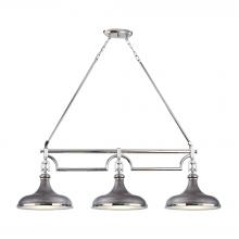 ELK Home 57083/3 - Rutherford 3-Light Island Light in Nickel and Zinc with Metal Shade