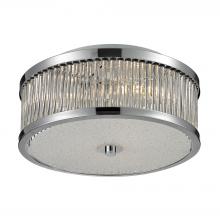 ELK Home 81040/3 - Amersham 3-Light Flush Mount in Chrome with Clear Glass Rod Diffuser