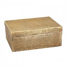  H0807-10662 - Square Linen Texture Box - Large Brass