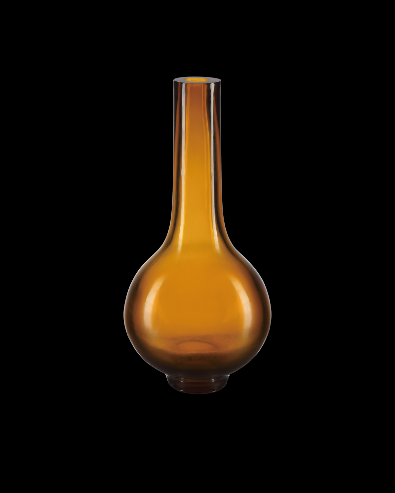 Amber & Gold Peking Long Neck Vase