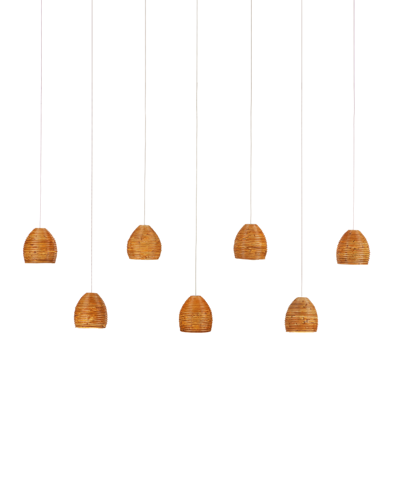 Beehive 7-Light Linear Multi-Drop Pendant