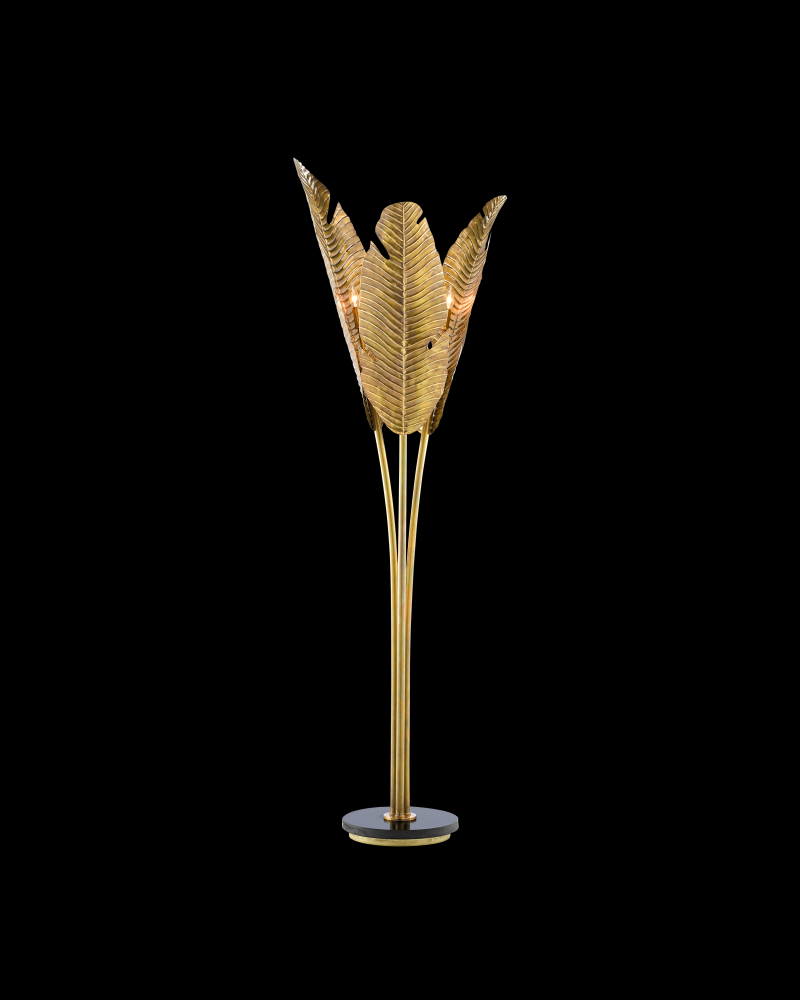 Tropical Large Brass Floor Lamp