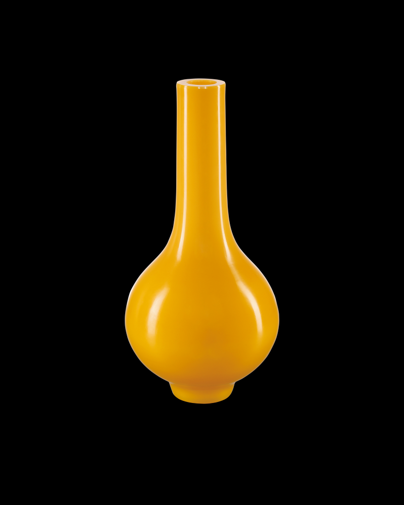 Yellow Peking Long Neck Vase