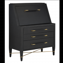 Currey 3000-0268 - Verona Black Secretary Desk