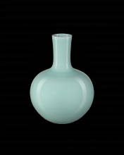 Currey 1200-0671 - Celadon Medium Green Straight Neck Vase